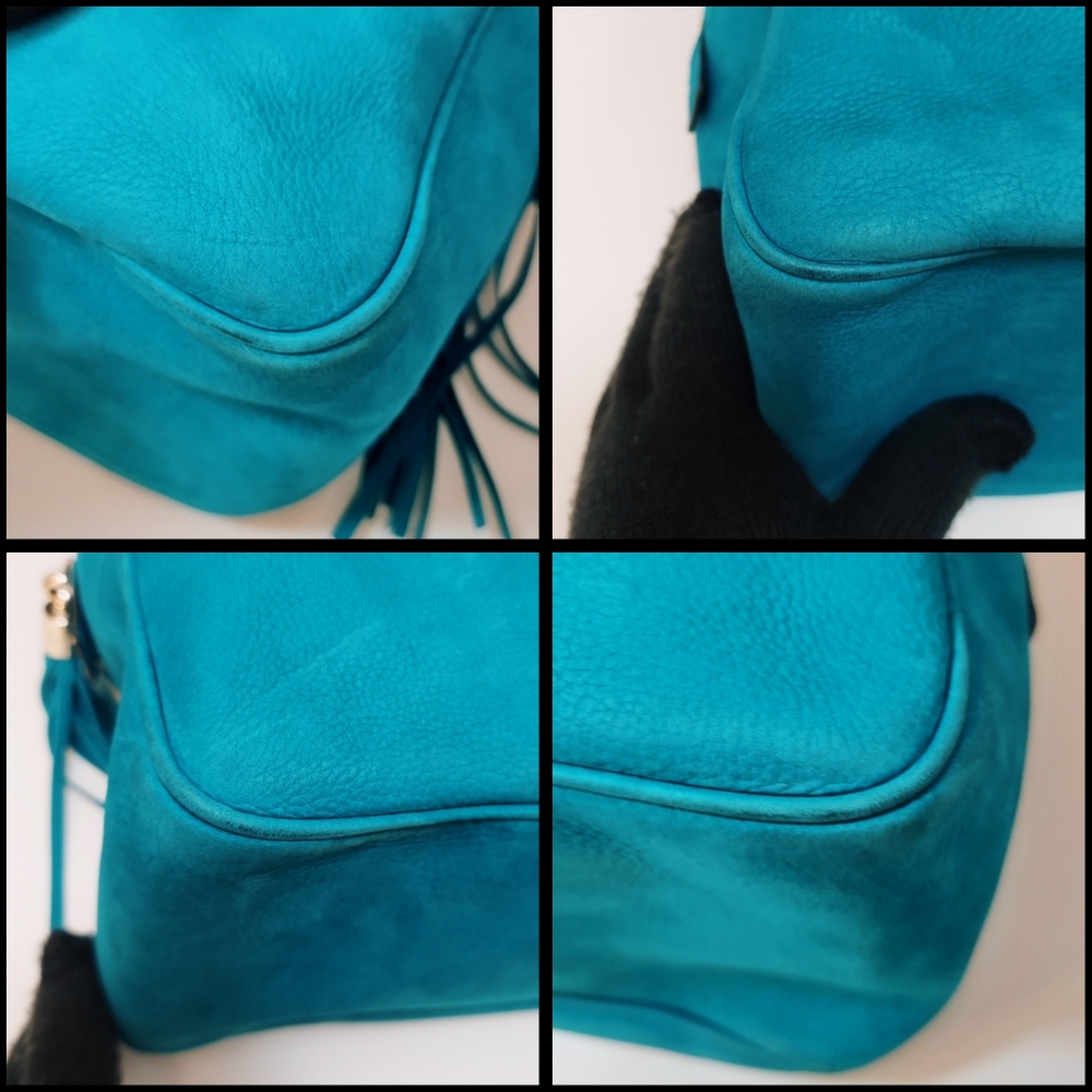 ✨️💎Authentic Gucci soho nubuck shoulderbag teal color - Picture 13 of 16